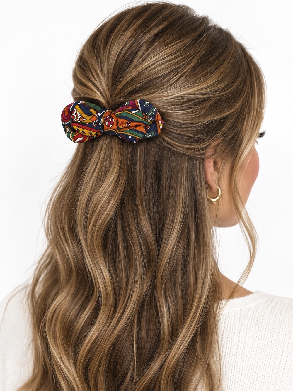 Vera Bradley Multicolor Venetian Paisley Knot Bow Hair Clip